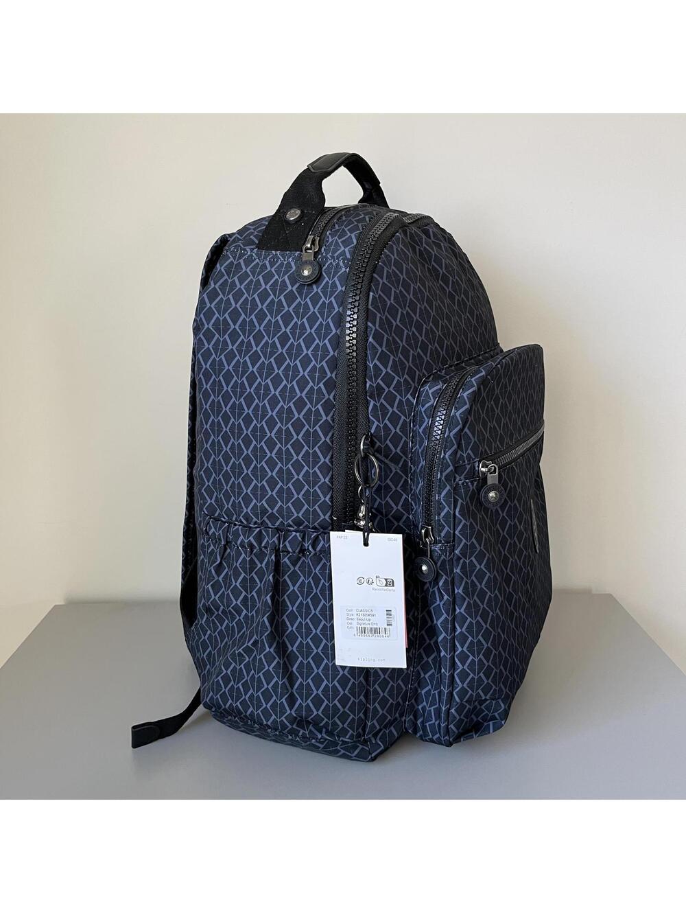 Kipling Seoul Up 17" Laptop Extra Large Backpack in Signature Emb NWT - Picture 2 of 5
